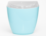 Oval Swing Top Waste Rubbish Bin Acrylic Lightweight Compact Bathroom Office in Blue