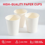 1000x 12oz Premium Paper Coffee Cups in White Bulk Wax Free Extra Strong in White