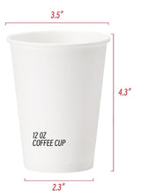 1000x 12oz Premium Paper Coffee Cups in White Bulk Wax Free Extra Strong in White