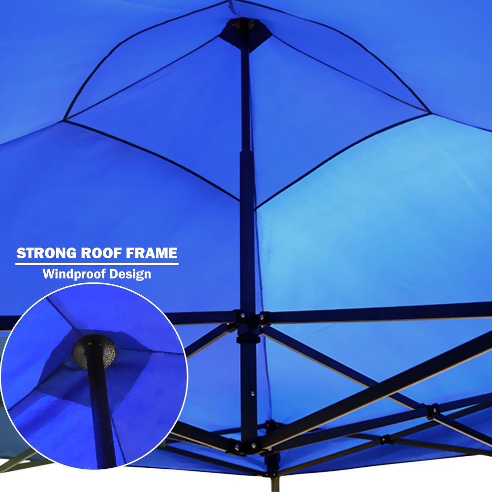 3x3m Pop Up Gazebo Outdoor Tent Folding Marquee Party Camping Market Canopy - blue