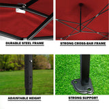 3x3m Pop Up Gazebo Outdoor Tent Folding Marquee Party Camping Market Canopy w/ Side Wall - red