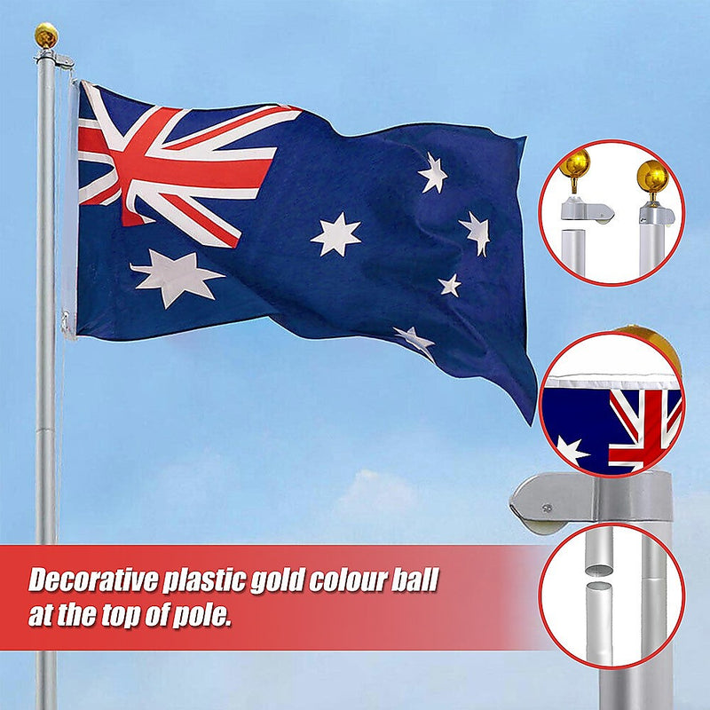 6.0m Flag Pole Full Set | Kit with Australian Flag