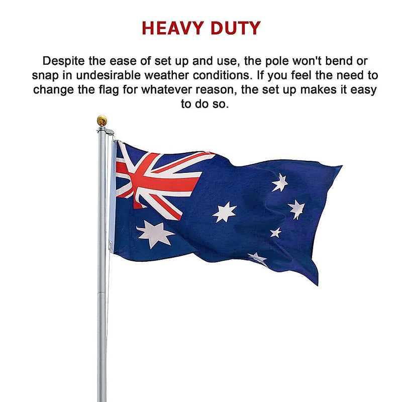 6.0m Flag Pole Full Set | Kit with Australian Flag