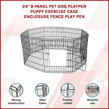 24" 8 Panel Pet Dog Playpen Puppy Exercise Cage Enclosure Fence Play Pen