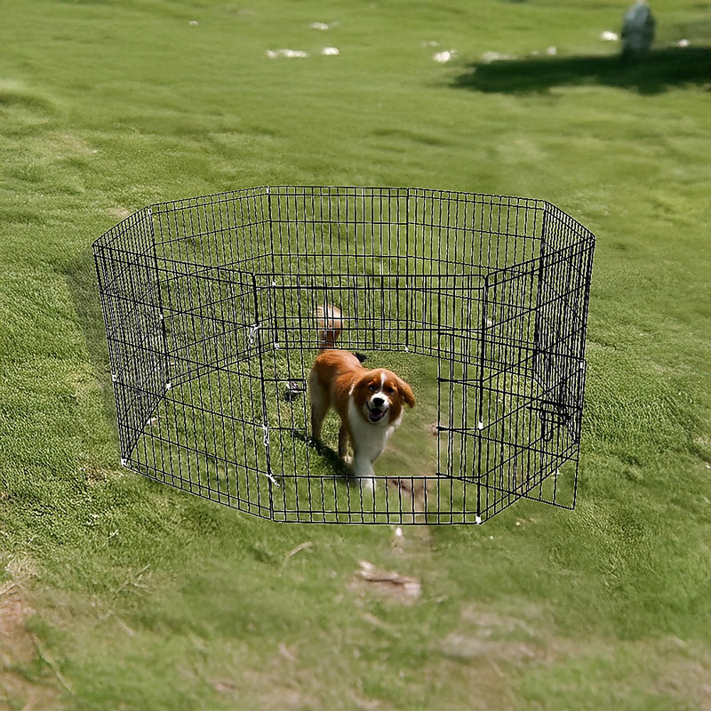 24" 8 Panel Pet Dog Playpen Puppy Exercise Cage Enclosure Fence Play Pen