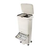 42L Rubbish Bin Waste Trash Can Pedal Recycling Kitchen Wheel 2 Compartment