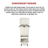 42L Rubbish Bin Waste Trash Can Pedal Recycling Kitchen Wheel 2 Compartment