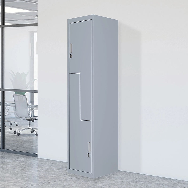 Grey Two-Door L-shaped Office Gym Shed Storage Lockers