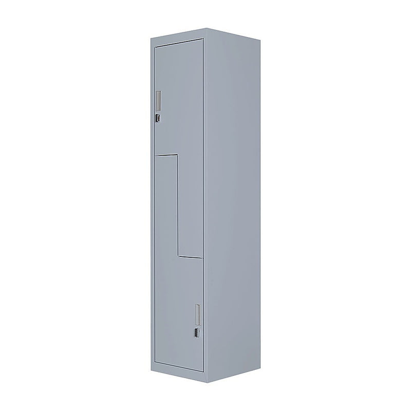 Grey Two-Door L-shaped Office Gym Shed Storage Lockers