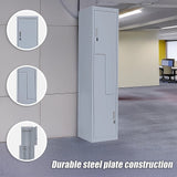 Grey Two-Door L-shaped Office Gym Shed Storage Lockers