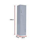 Grey Two-Door L-shaped Office Gym Shed Storage Lockers