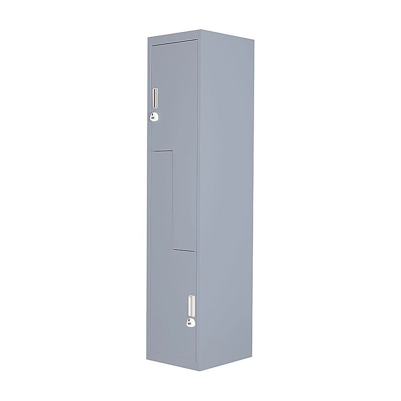 Grey Two-Door L-shaped Office Gym Shed Storage Lockers