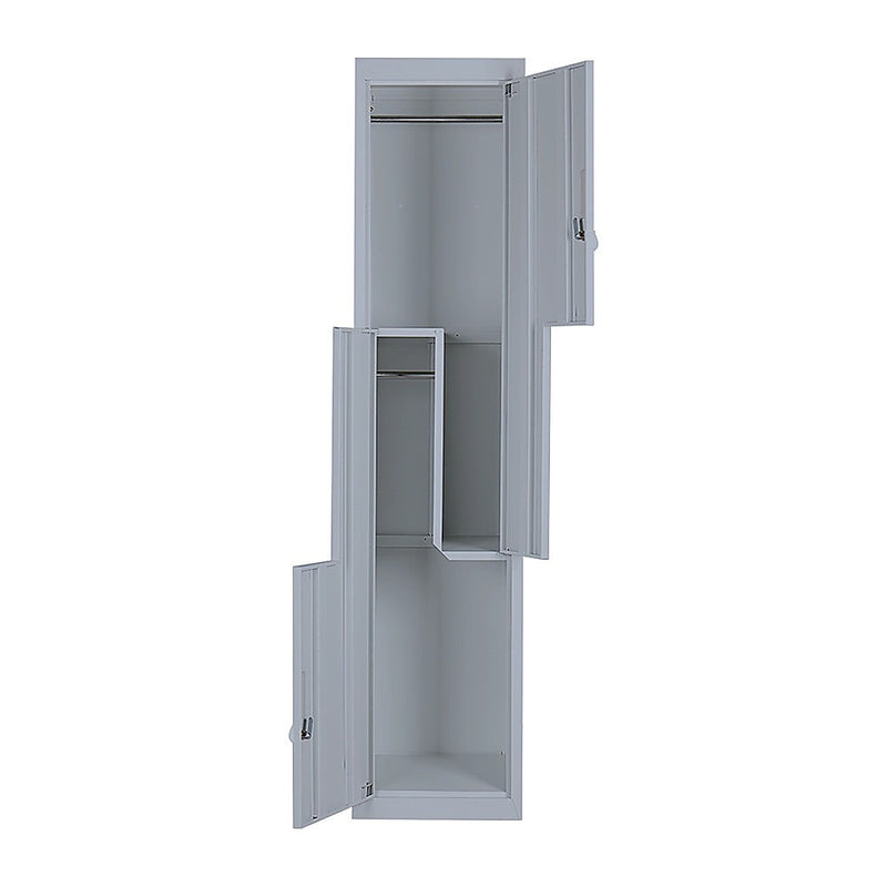 Grey Two-Door L-shaped Office Gym Shed Storage Lockers