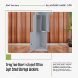 Grey Two-Door L-shaped Office Gym Shed Storage Lockers