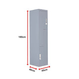 Grey Two-Door L-shaped Office Gym Shed Storage Lockers