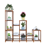 Indoor Outdoor Garden Plant Stand Planter Flower Pot Shelf Wooden Shelving - 12 Shelves