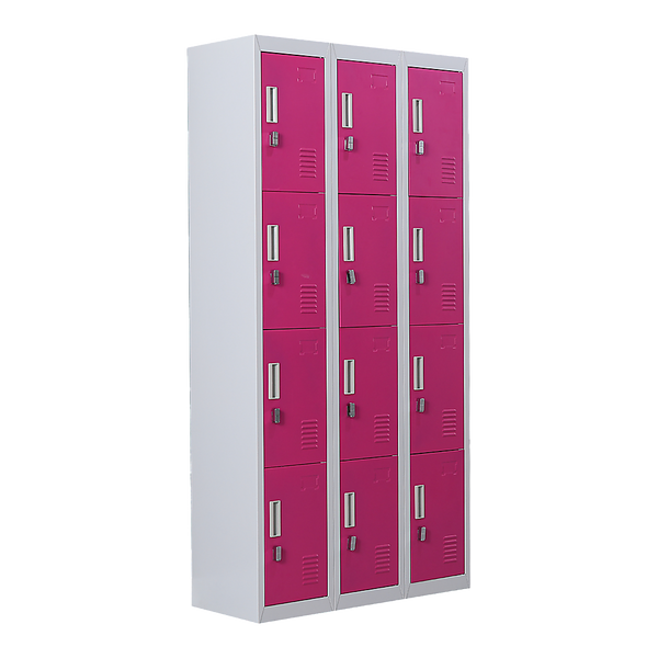 12-Door Locker for Office Gym Shed School Home Storage - Padlock-operated