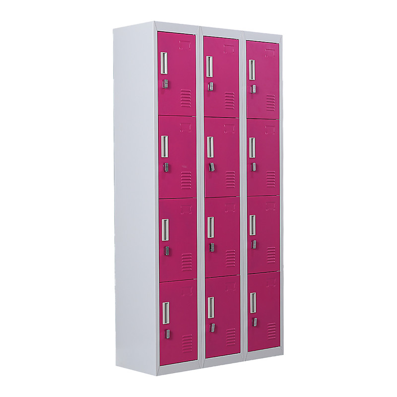 12-Door Locker for Office Gym Shed School Home Storage - Padlock-operated