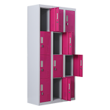 12-Door Locker for Office Gym Shed School Home Storage - Padlock-operated