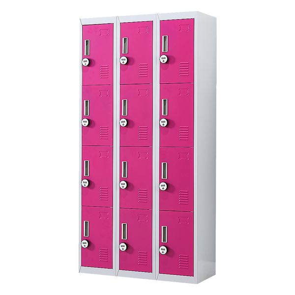 12-Door Locker for Office Gym Shed School Home Storage - 4-Digit Combination Lock