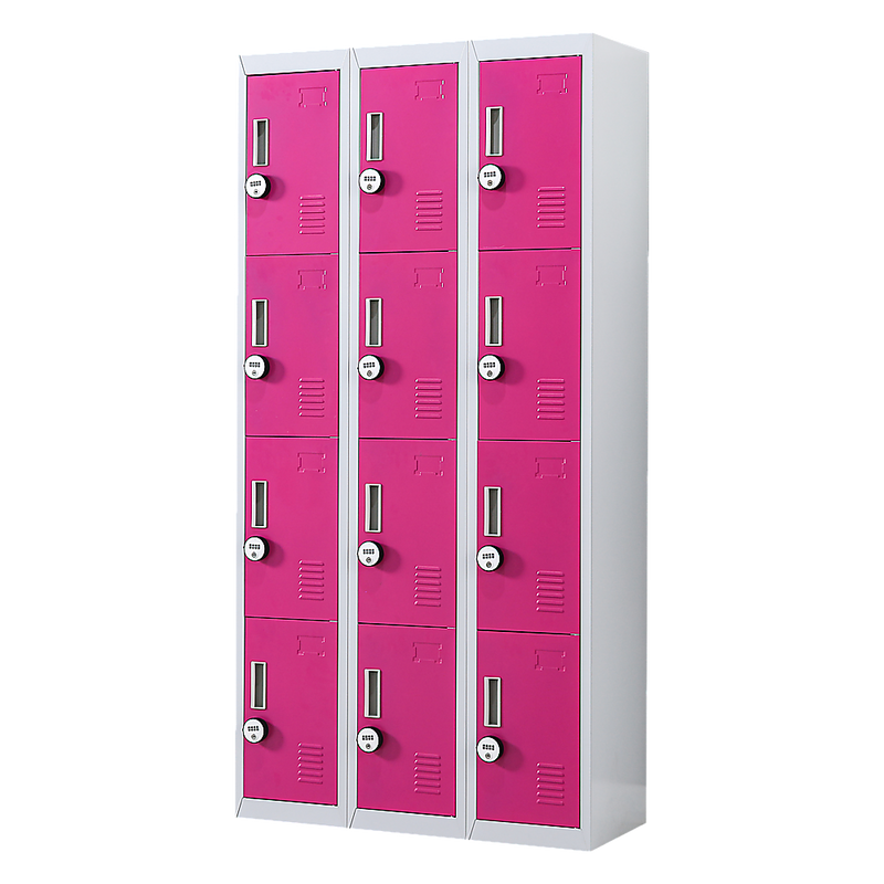 12-Door Locker for Office Gym Shed School Home Storage - 4-Digit Combination Lock