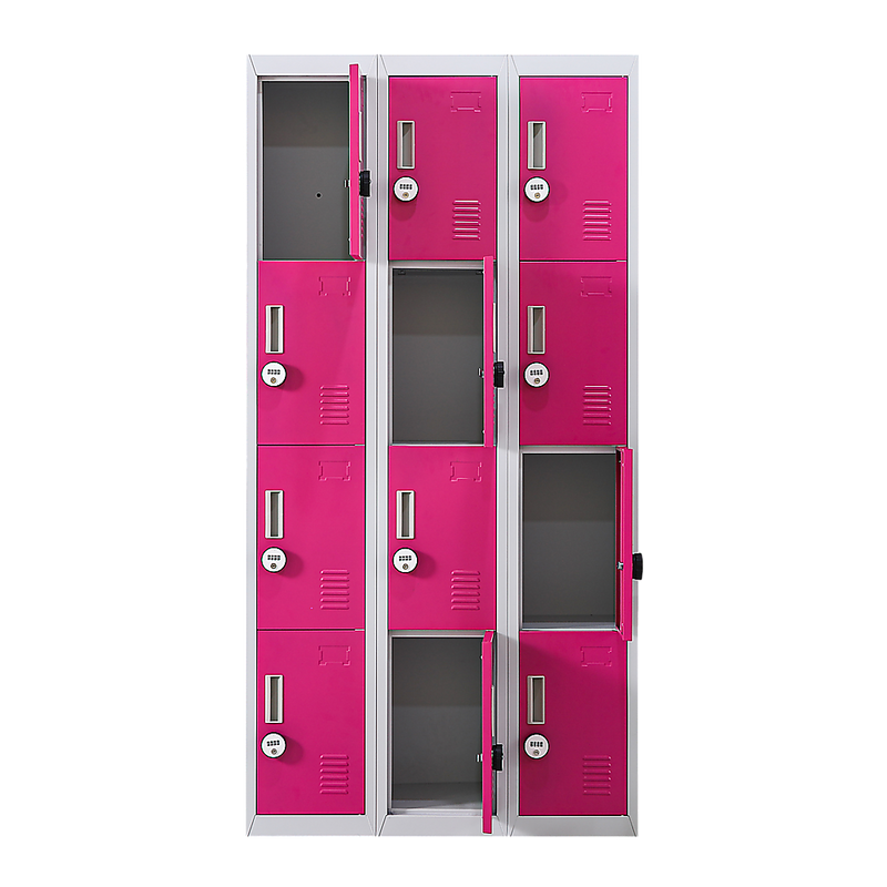 12-Door Locker for Office Gym Shed School Home Storage - 4-Digit Combination Lock