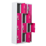 12-Door Locker for Office Gym Shed School Home Storage - 4-Digit Combination Lock