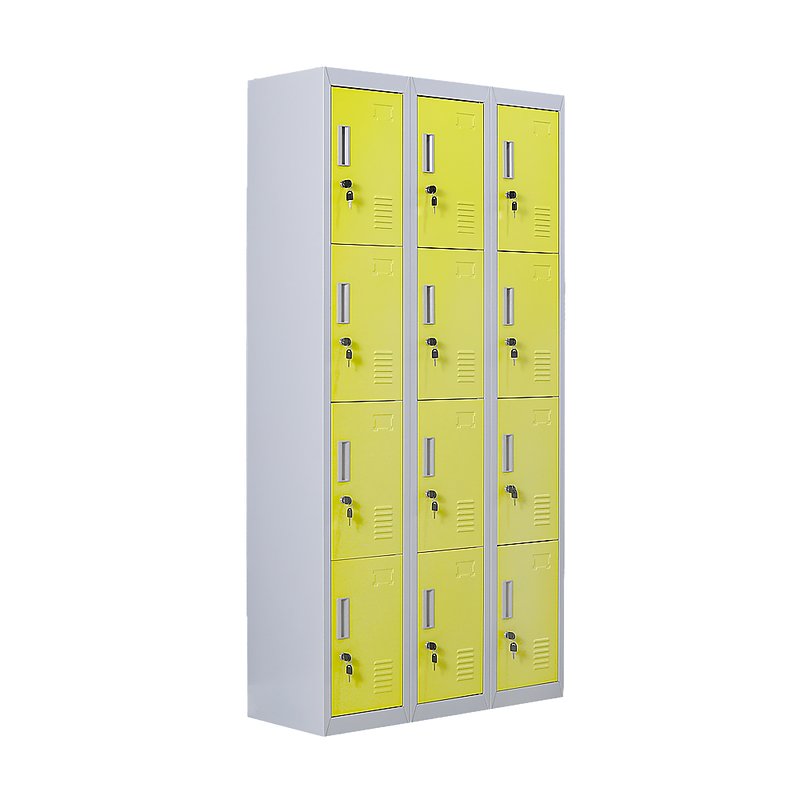 12-Door Locker for Office Gym Shed School Home Storage - Standard Lock with 2 Keys