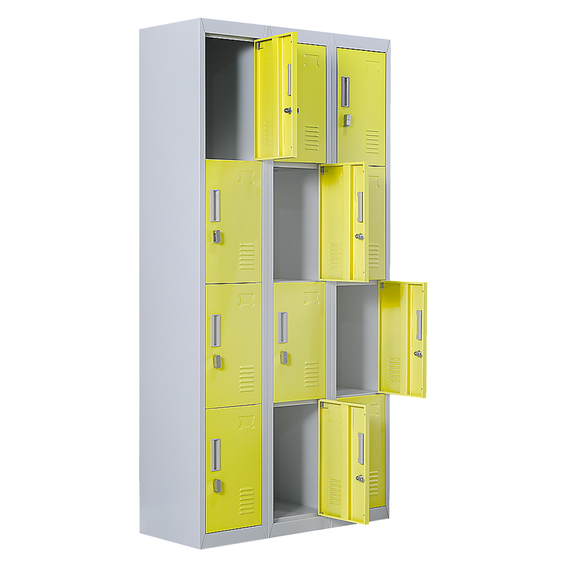 12-Door Locker for Office Gym Shed School Home Storage - Padlock-operated