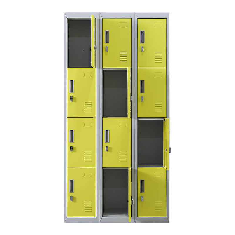 12-Door Locker for Office Gym Shed School Home Storage - Padlock-operated