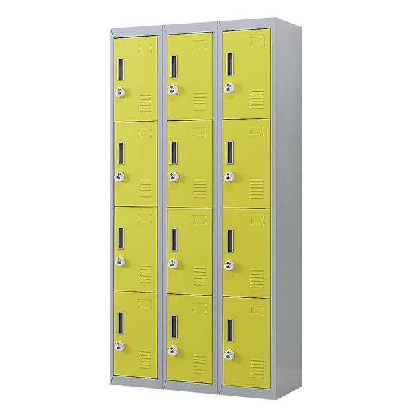 12-Door Locker for Office Gym Shed School Home Storage - 3-Digit Combination Lock