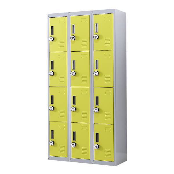12-Door Locker for Office Gym Shed School Home Storage - 4-Digit Combination Lock