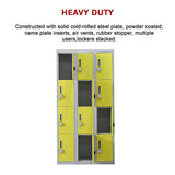 12-Door Locker for Office Gym Shed School Home Storage - 4-Digit Combination Lock