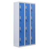 12-Door Locker for Office Gym Shed School Home Storage - Standard Lock with Keys