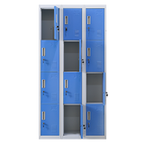 12-Door Locker for Office Gym Shed School Home Storage - Standard Lock with Keys