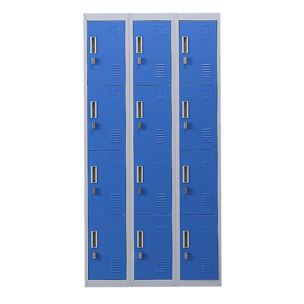 12-Door Locker for Office Gym Shed School Home Storage - Padlock-operated