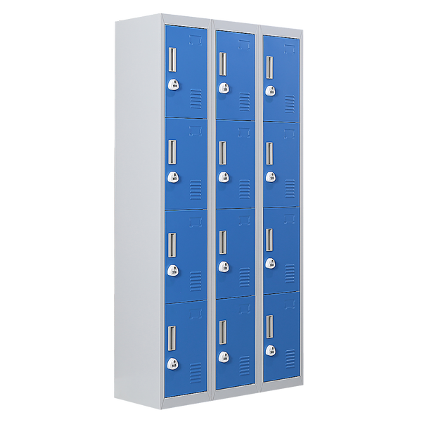 12-Door Locker for Office Gym Shed School Home Storage - 3-Digit Combination Lock