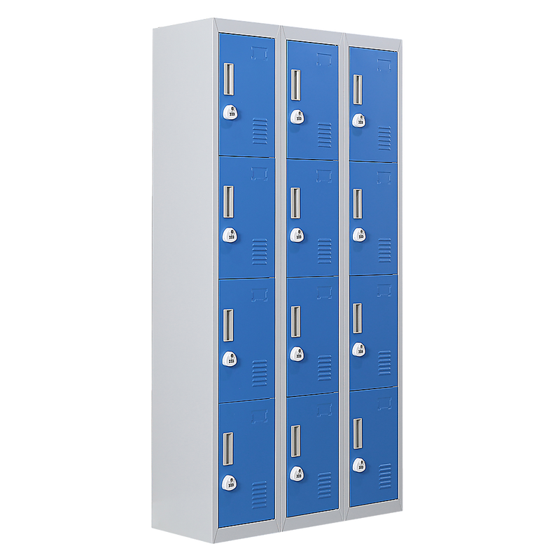 12-Door Locker for Office Gym Shed School Home Storage - 3-Digit Combination Lock