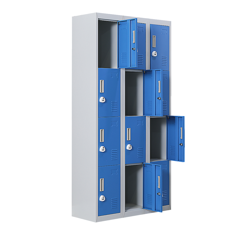 12-Door Locker for Office Gym Shed School Home Storage - 3-Digit Combination Lock