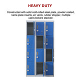 12-Door Locker for Office Gym Shed School Home Storage - 3-Digit Combination Lock