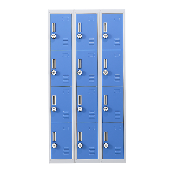 12-Door Locker for Office Gym Shed School Home Storage - 4-Digit Combination Lock