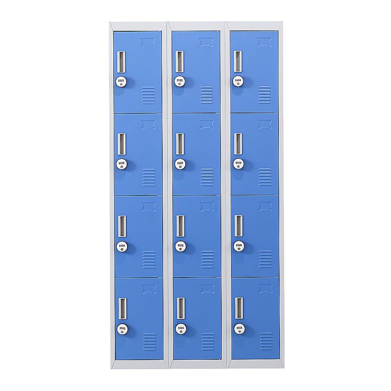 12-Door Locker for Office Gym Shed School Home Storage - 4-Digit Combination Lock
