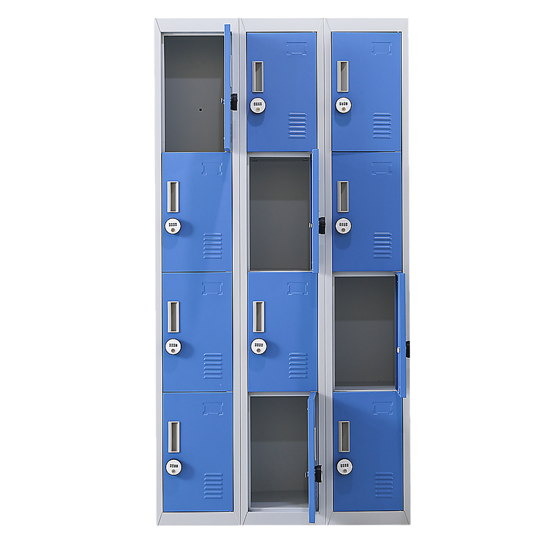 12-Door Locker for Office Gym Shed School Home Storage - 4-Digit Combination Lock