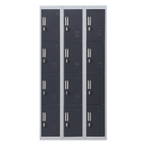 12-Door Locker for Office Gym Shed School Home Storage - Padlock-operated