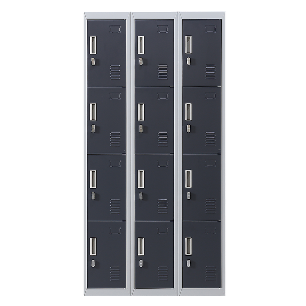 12-Door Locker for Office Gym Shed School Home Storage - Padlock-operated