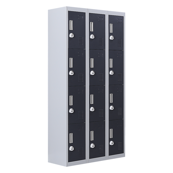 12-Door Locker for Office Gym Shed School Home Storage - 3-Digit Combination Lock
