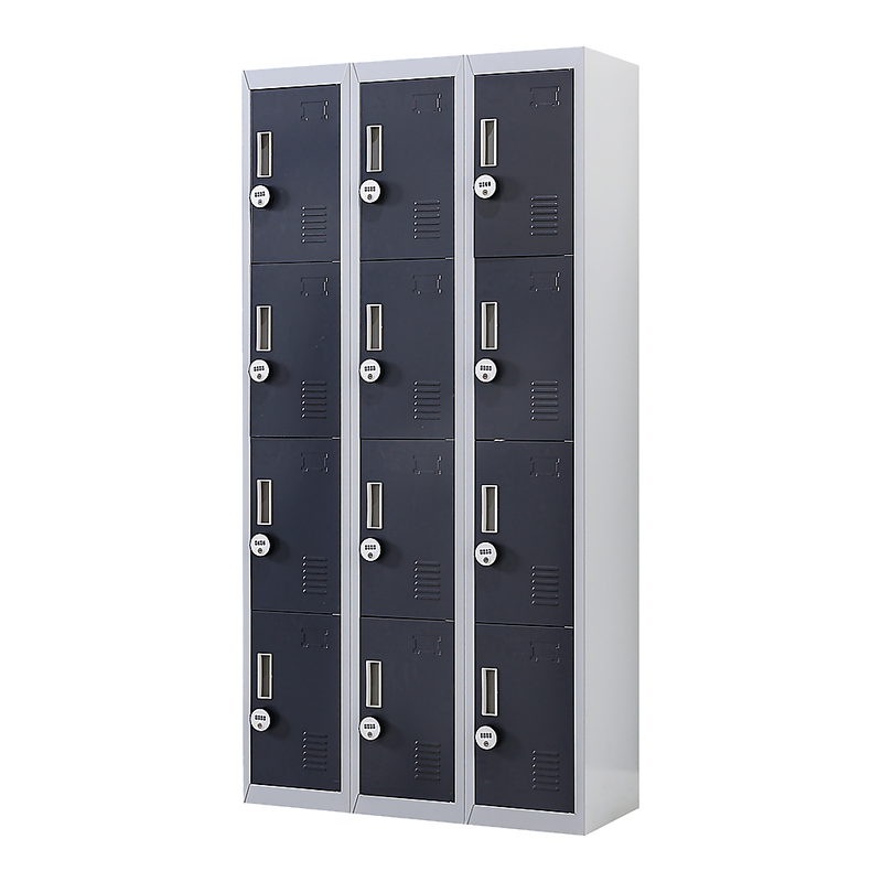 12-Door Locker for Office Gym Shed School Home Storage - 4-Digit Combination Lock