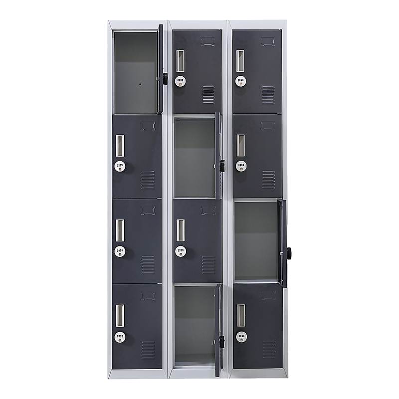 12-Door Locker for Office Gym Shed School Home Storage - 4-Digit Combination Lock