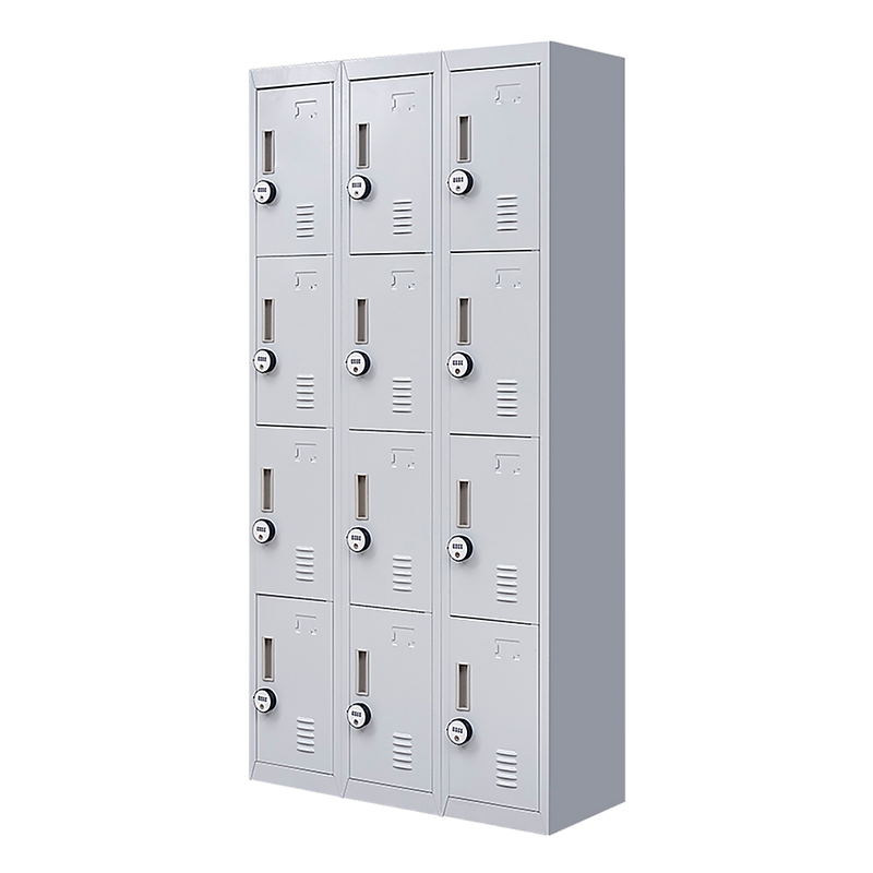 12-Door Locker for Office Gym Shed School Home Storage - 4-Digit Combination Lock