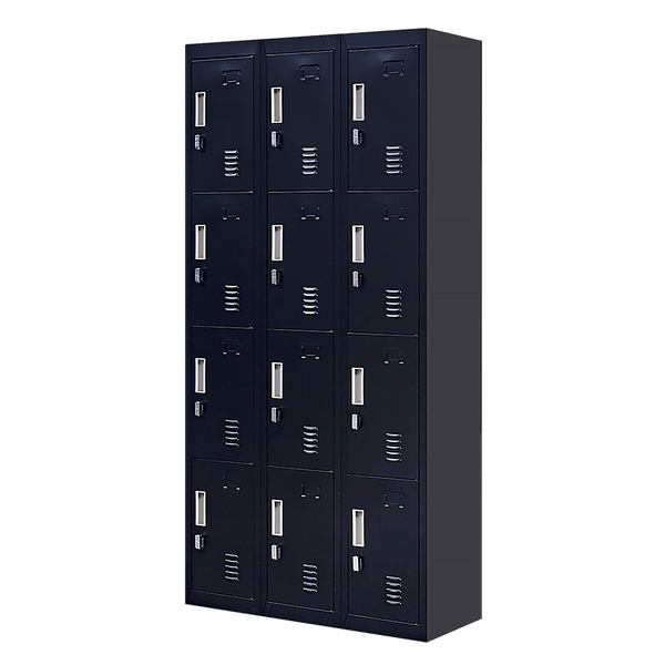 12-Door Locker for Office Gym Shed School Home Storage - Padlock-operated